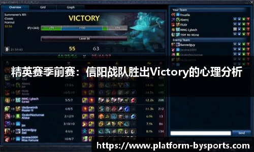 精英赛季前赛：信阳战队胜出Victory的心理分析